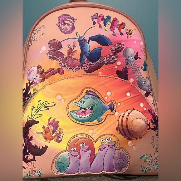 Danielle Nicole Disney Mermaid Coral Mini Backpack - Picture 3 of 8